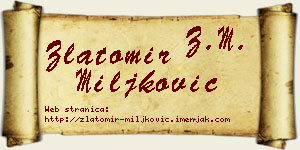 Zlatomir Miljković vizit kartica